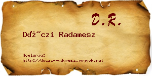 Dóczi Radamesz névjegykártya